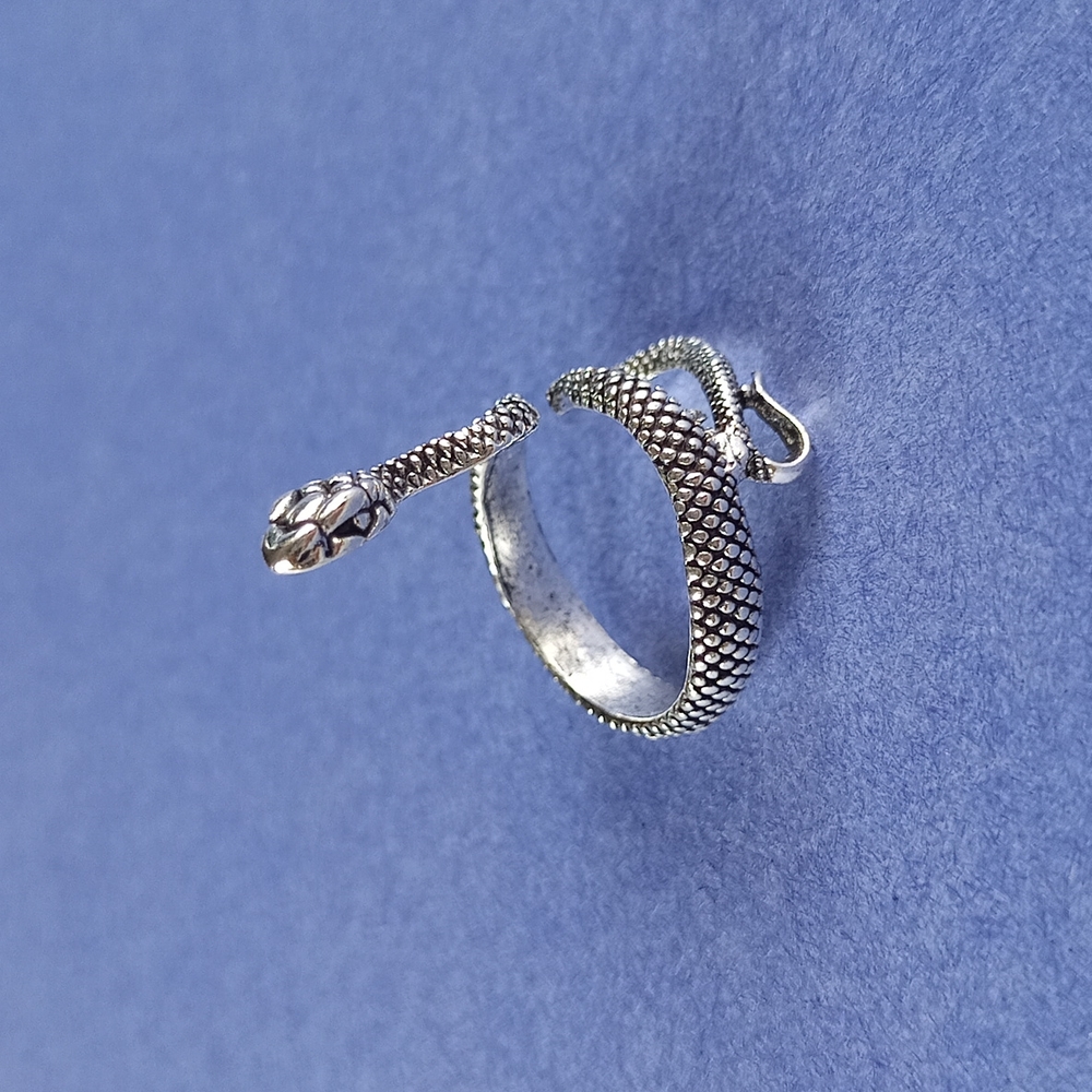 Twisting Snake Vintage-Style Heavy Metal Ring - Picture 4 of 5